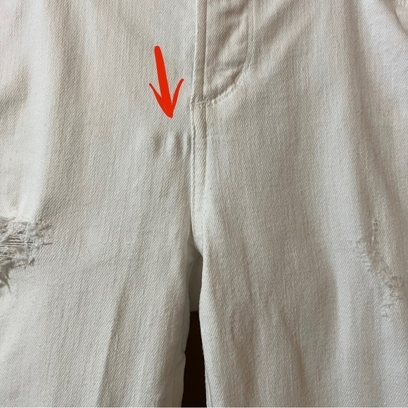 Agolde | Sophie Crop High Rise Distressed Skinny Jeans Raw Hem White Size 29 - Picture 5 of 16